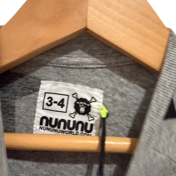 NUNUNU NWT grey stars layered ruffle long sleeve dress - size 3-4 - Picture 3 of 3